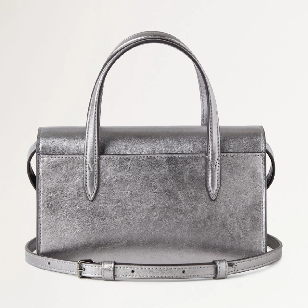 Mulberry Darley Top Handle Metallic Tas Gray Dames