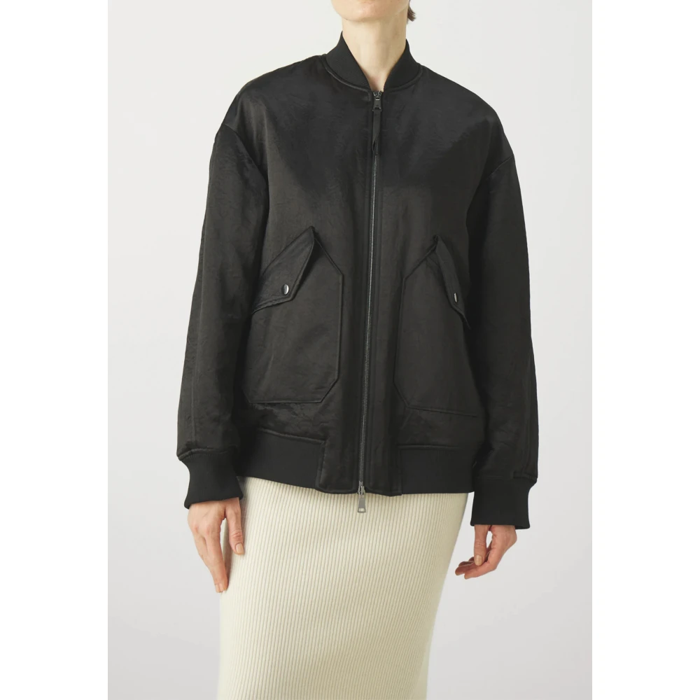 Max Mara Zwarte Oversized Bomberjack met Isolerende Technologie Black Dames