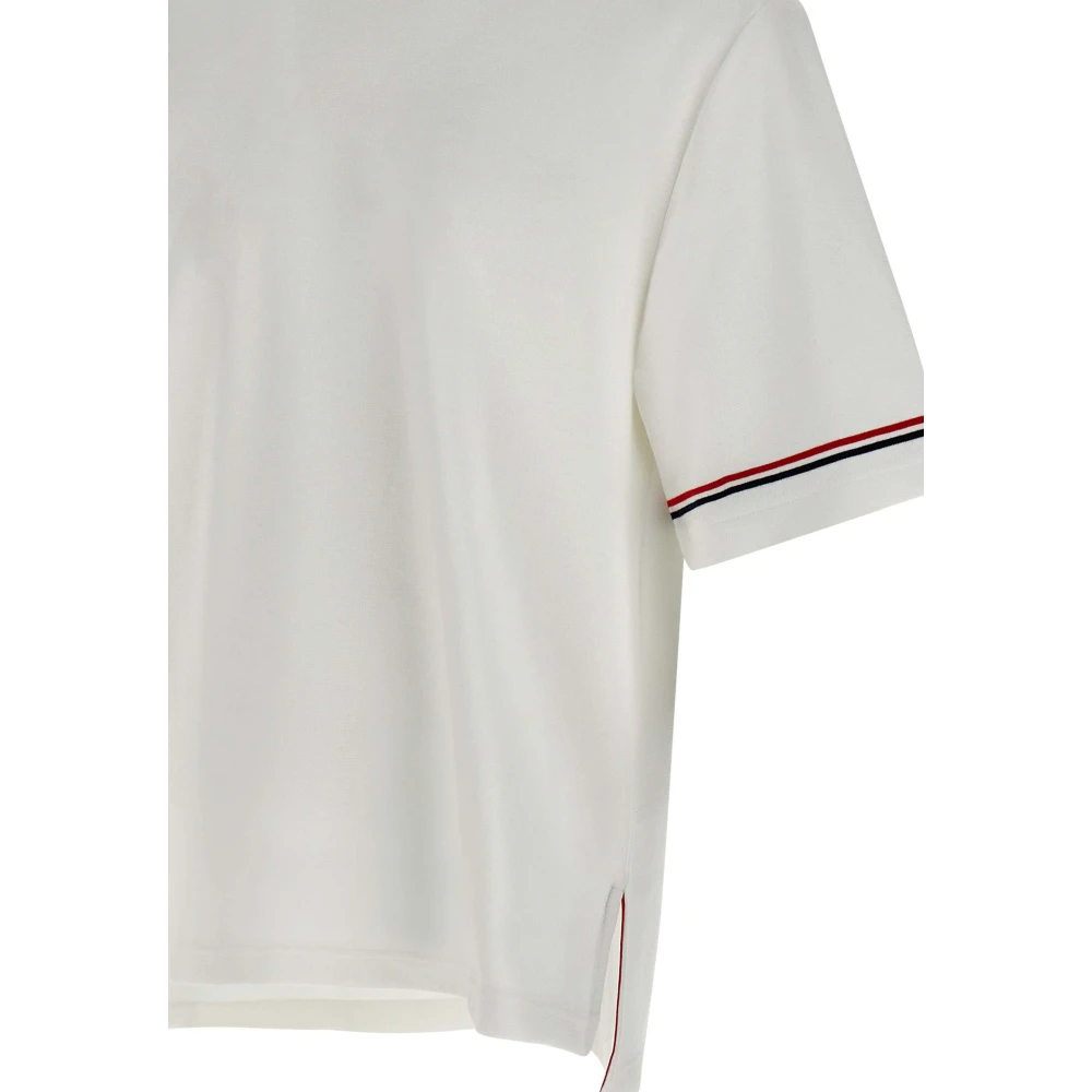 Thom Browne Wit Interlock Katoenen T-shirt met Logo White Heren