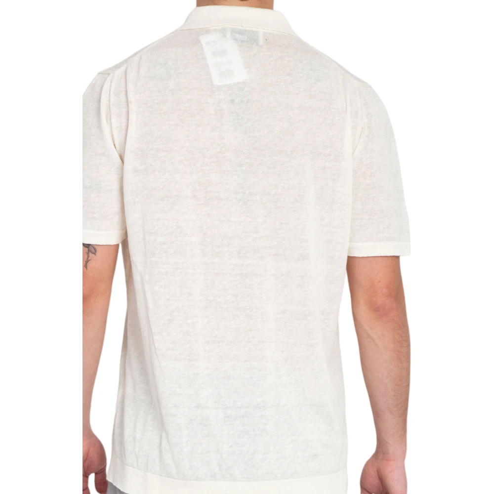Costumein Linnen Polo Shirt in Putri Stijl White Heren