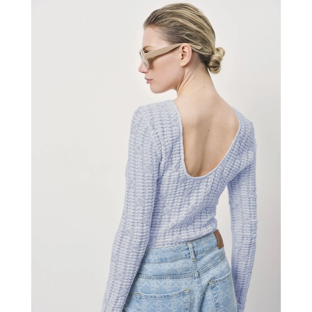 Dante 6 Kanten Rugdetail Top Ellis Blue Dames