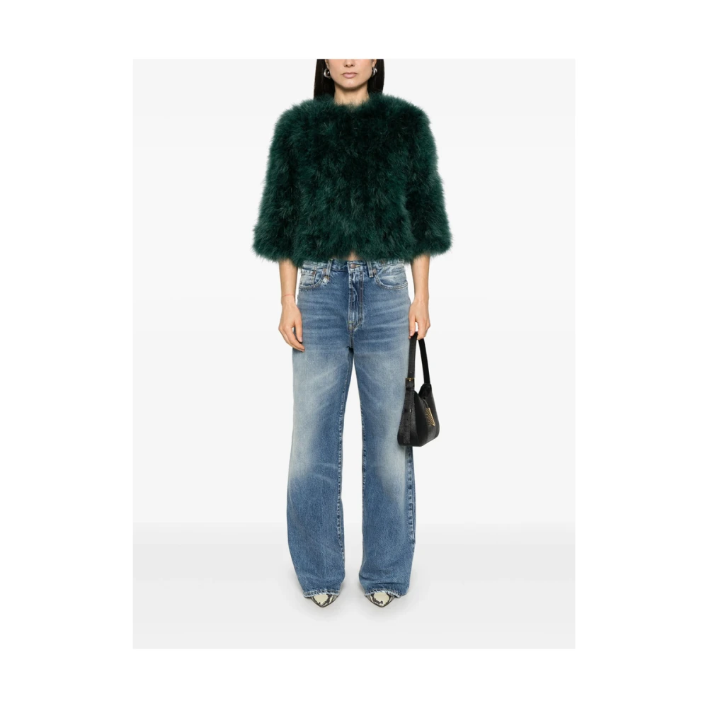 Yves Salomon Bosgroene Faux Fur Jas Green Dames