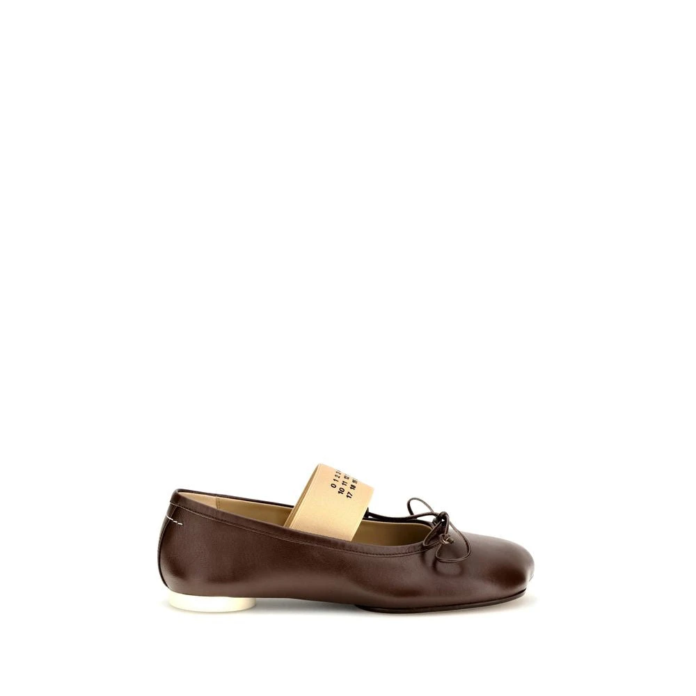 Mm6 Maison Margiela Women's Brown Anatomic Numeric Ballerinas