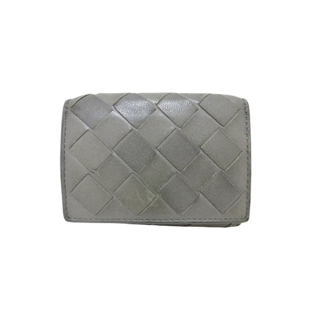 Bottega Veneta Vintage Pre-owned Leather wallets Gray Dames