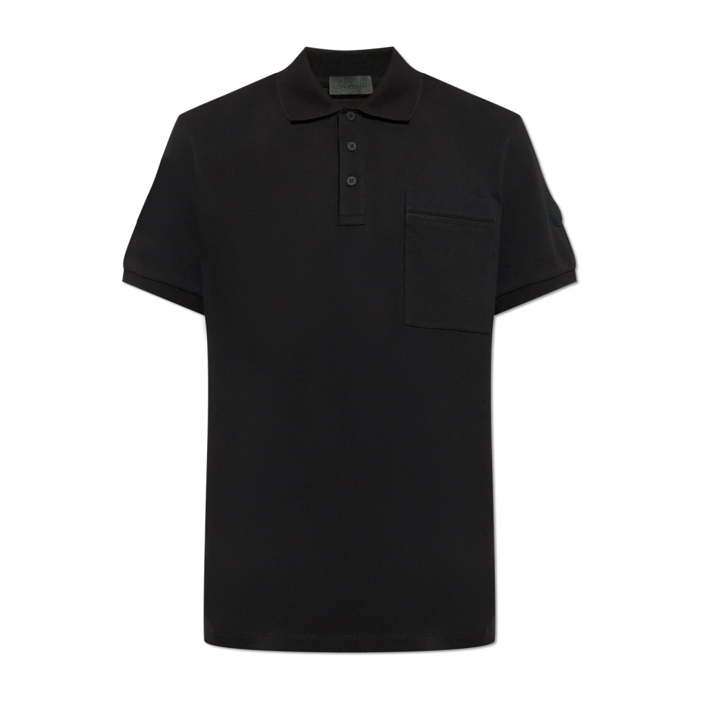Moncler Katoenen polo met zak Black Heren
