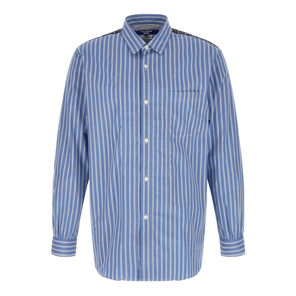 Junya Watanabe Blue Patterned Cotton Poplin Shirt - Male - Casual Shirts - Xl - Shirts