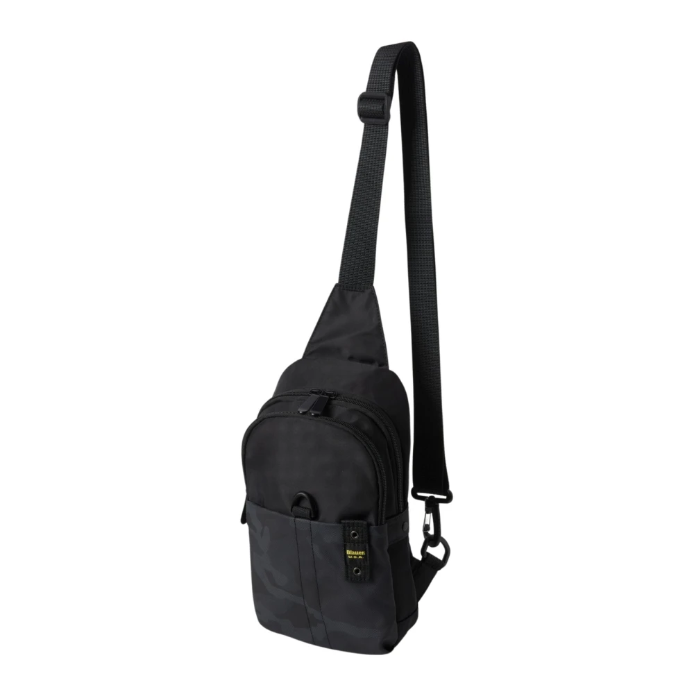 Blauer Unisex Svart Väskor One Size, Läder, Crossbody-Väska