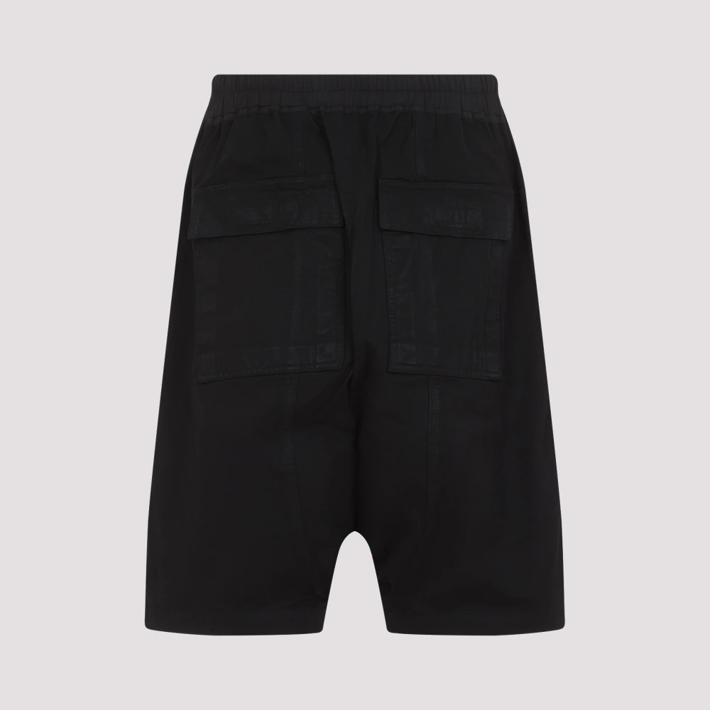 Rick Owens Drawstring Katoenen Shorts Black Heren