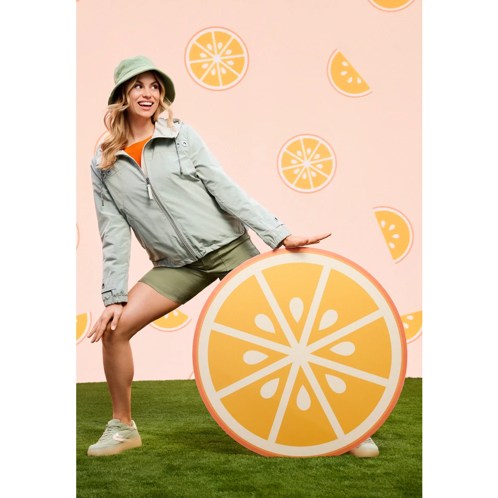 Amber & June Gewatteerde Casual Blouson Jas Green Dames
