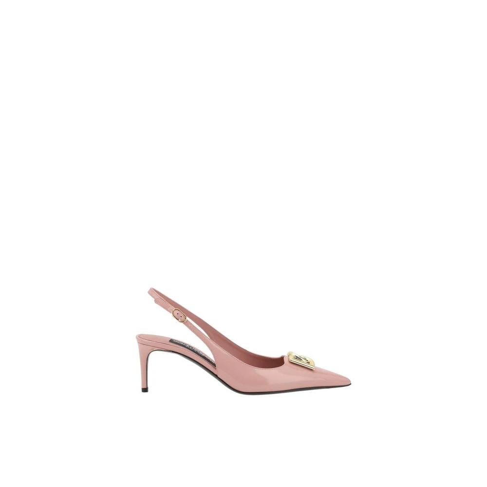 Dolce & Gabbana Women's Pink Elegant Patent Leather Slingback Pumps