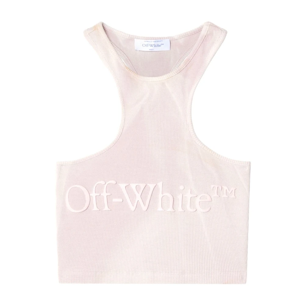 Off White Sleeveless Tops Pink Dames