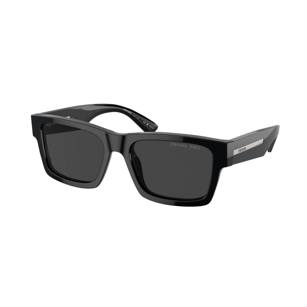 Prada Klassieke Rechthoekige Gepolariseerde Zonnebril Black Unisex