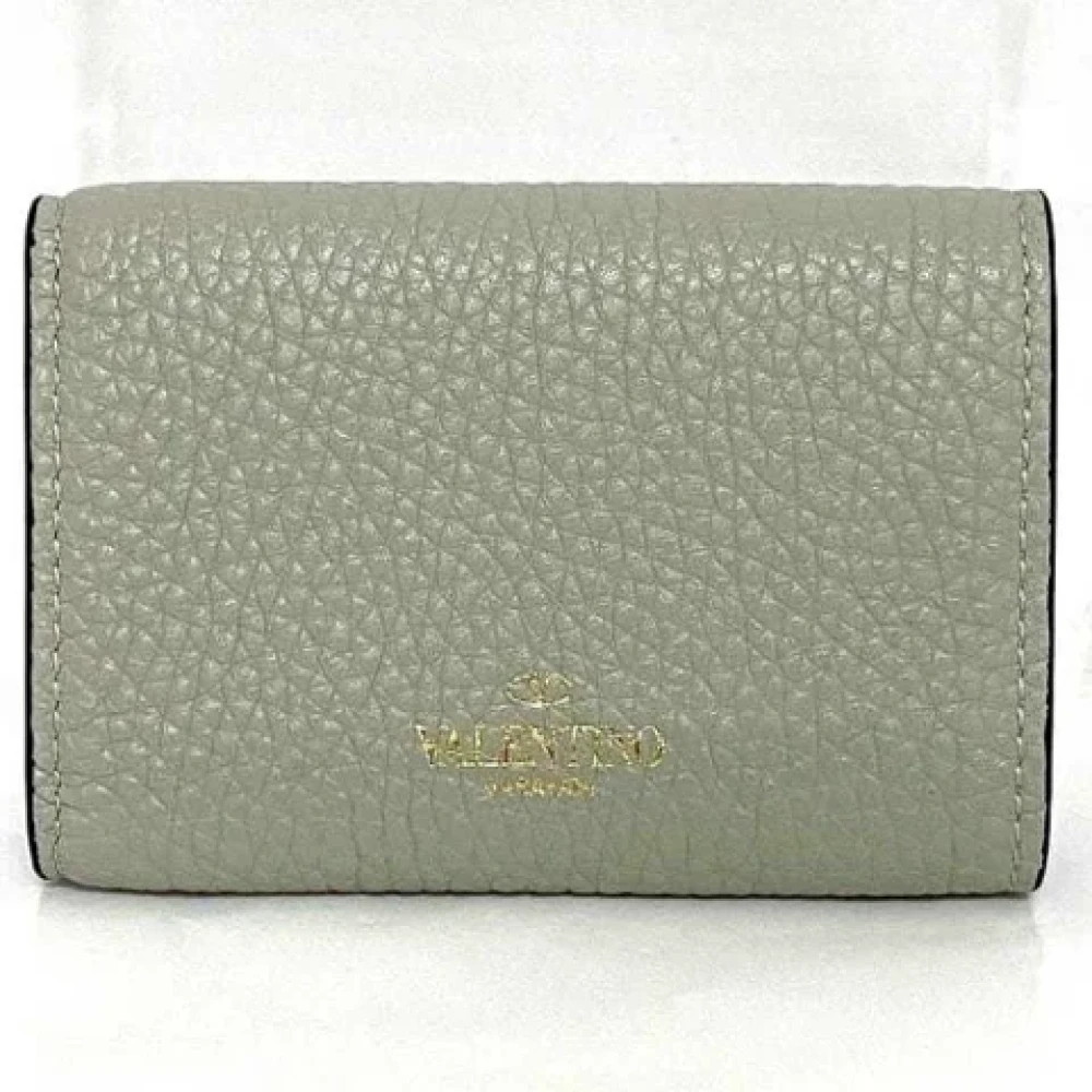 Valentino Vintage Pre-owned Leather wallets Gray Dames