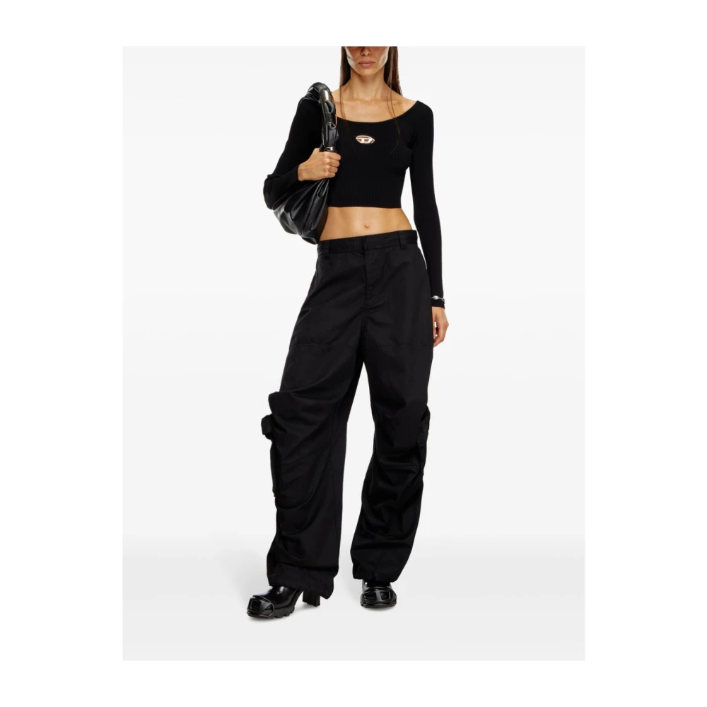 Diesel Stijlvolle Pullover met Lange Mouwen Black Dames
