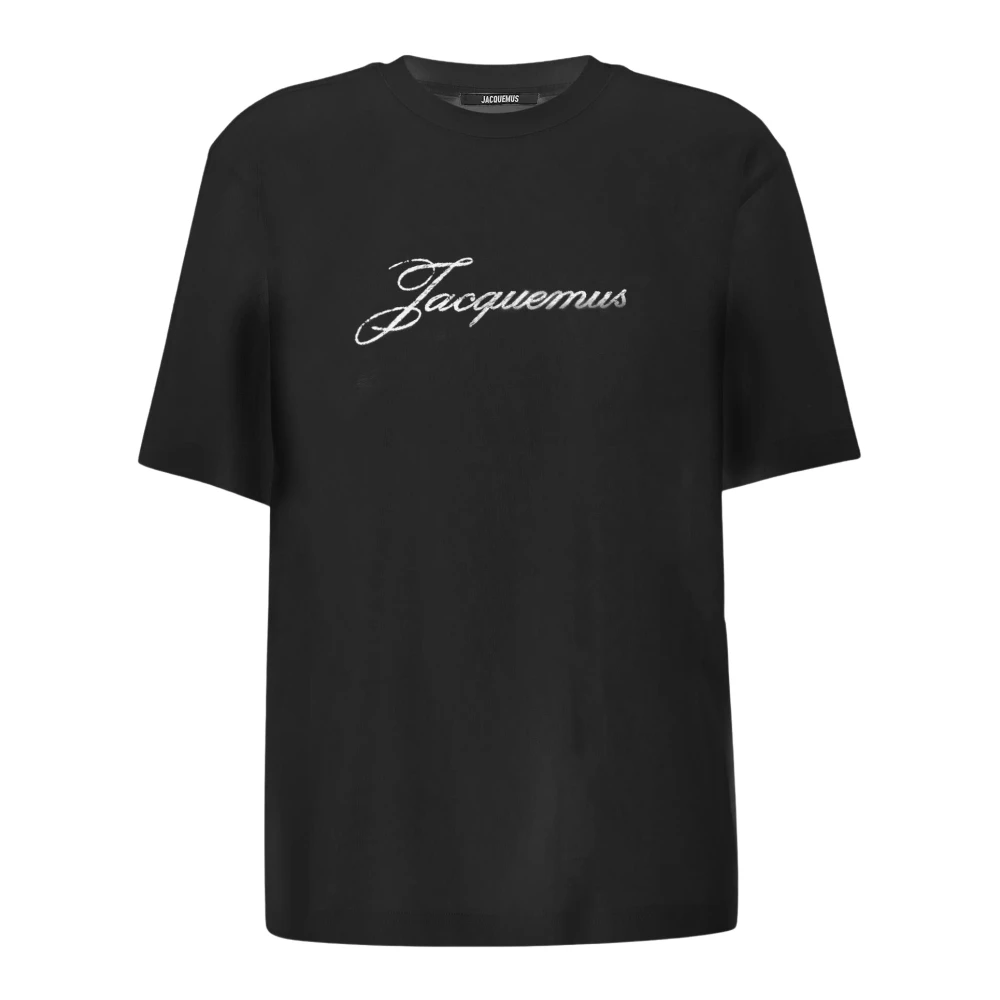 Jacquemus T Shirt En Coton Avec Logo Femme Tops Noir 40 Fr