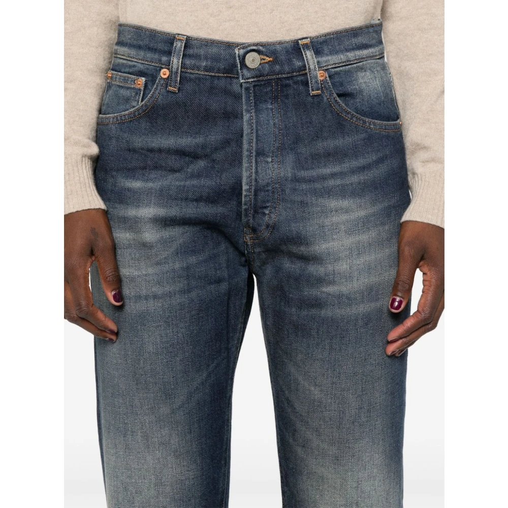 Dondup Blauwe Gewassen Denim Boyfriend Jeans Blue Dames