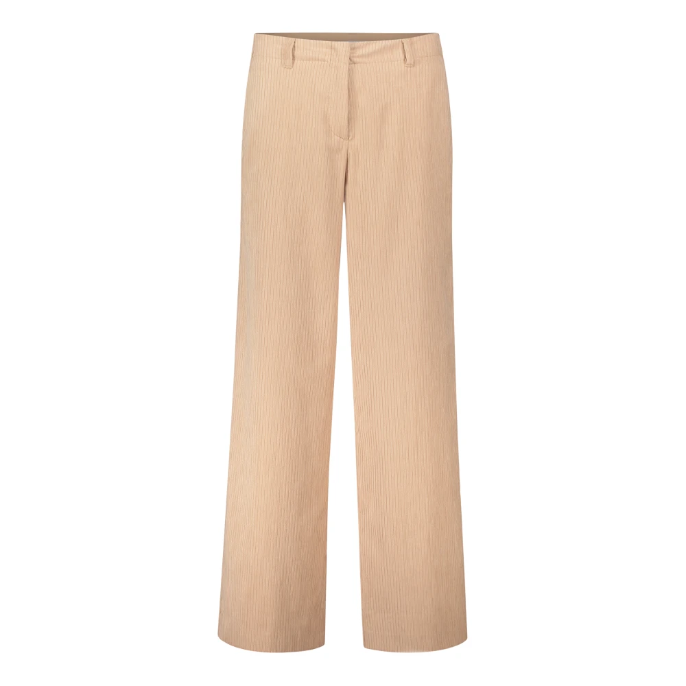 Betty & Co Gestreepte pantalon met zakken Beige Dames