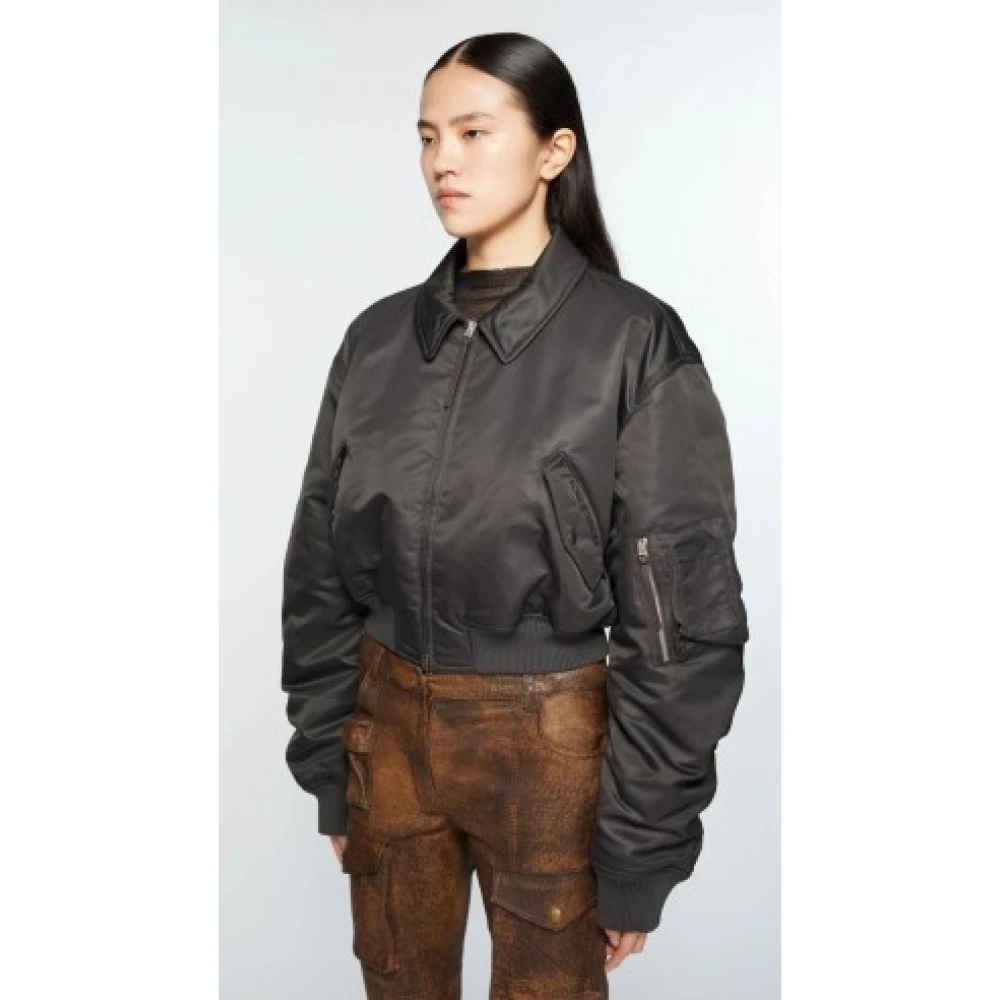 Acne Studios Antracietgrijze Bomberjack Luxe Mode Gray Dames