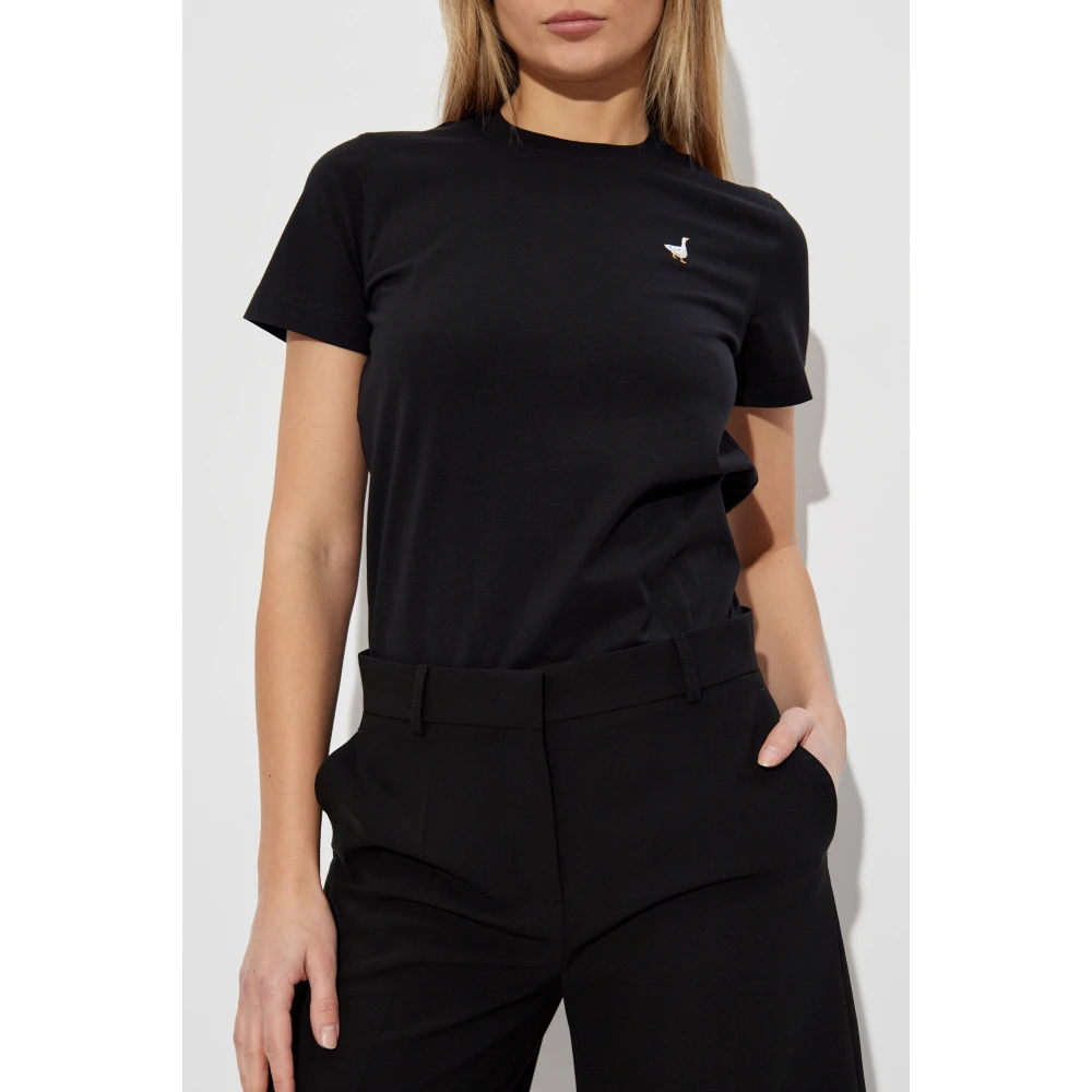 Moschino Katoenen T-shirt met ronde hals Black Dames