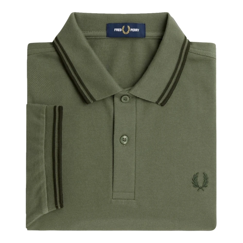 Fred Perry Groen Twin Tipped Polo Shirt Green Heren