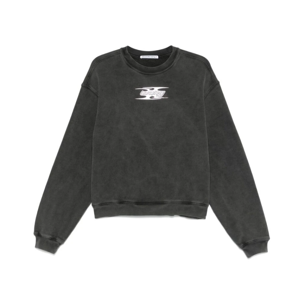 T by Alexander Wang Grijze Blade Logo Sweatshirt Gray Dames