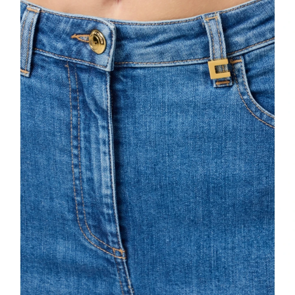 Elisabetta Franchi Heldere Blauwe Skinny Leg Denim Broek Blue Dames