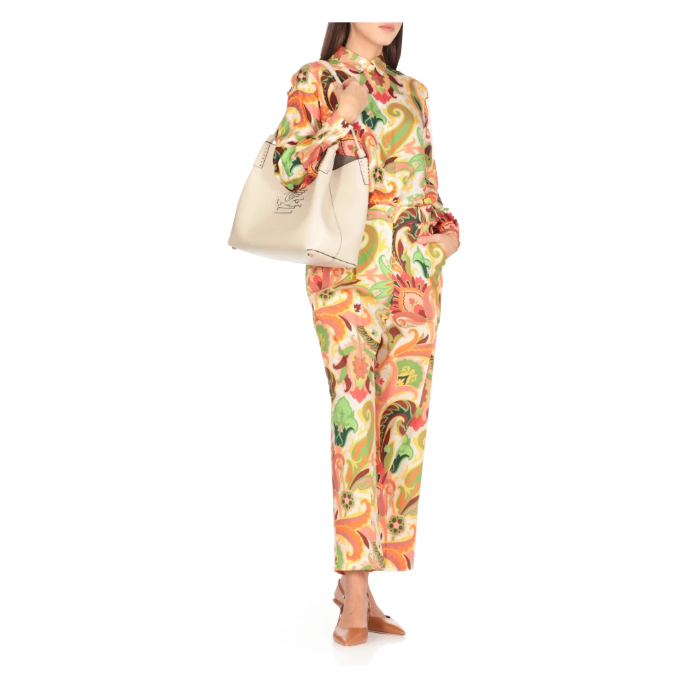 ETRO Witte Zijden Overhemd met Paisley Patroon Multicolor Dames