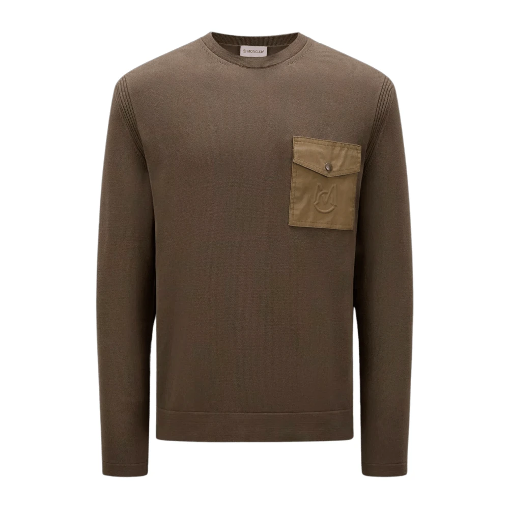 Militærstil Grøn Brun Sweater