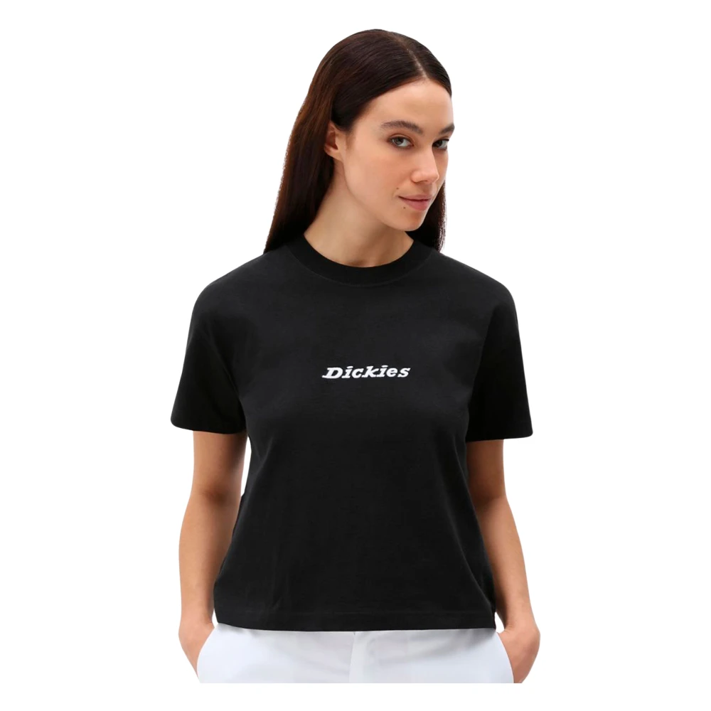Dickies Zwart Ronde Hals Logo T-Shirt Black Dames