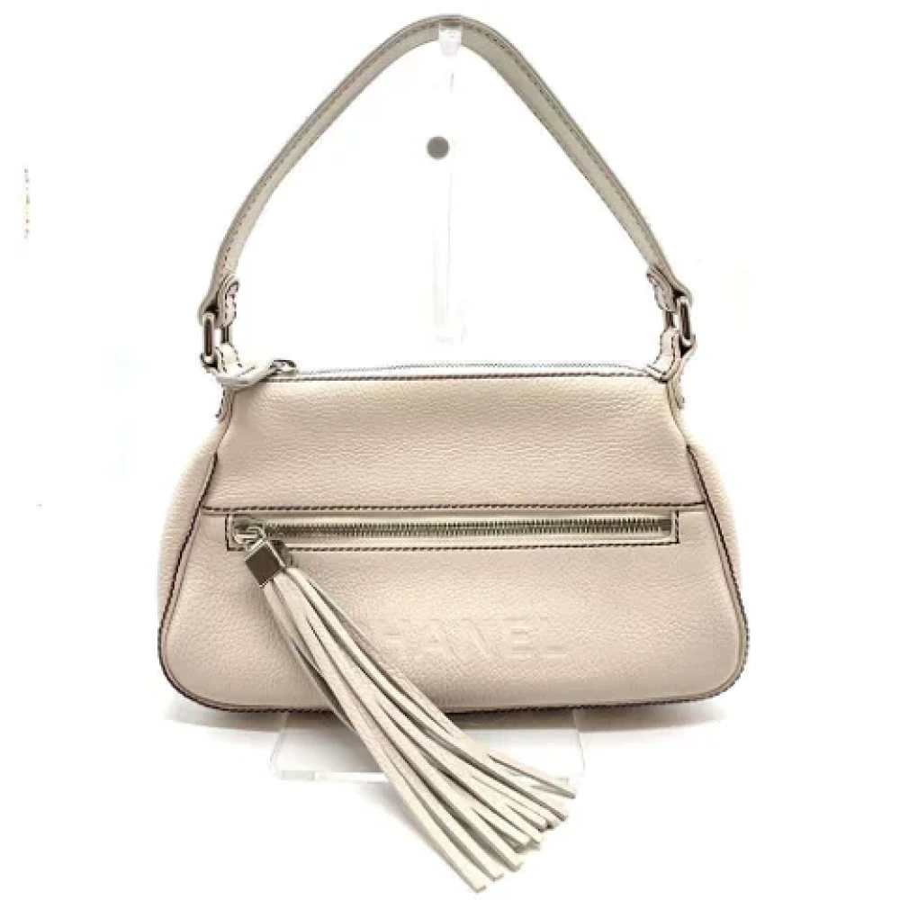 Chanel Vintage Pre-owned Leather handbags White Dames