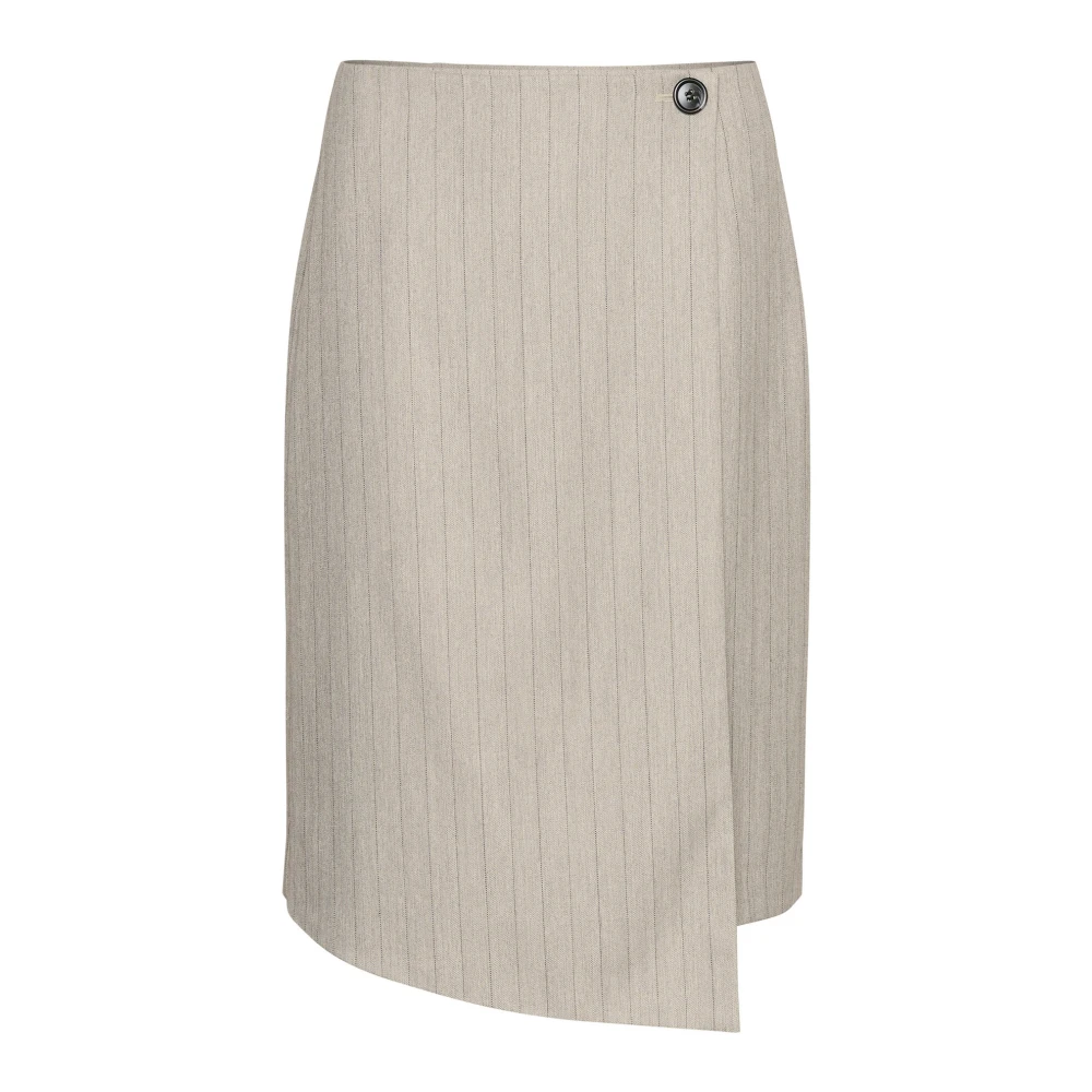 Kaffe Grijze Pinstripe Asymmetrische Rok Gray Dames