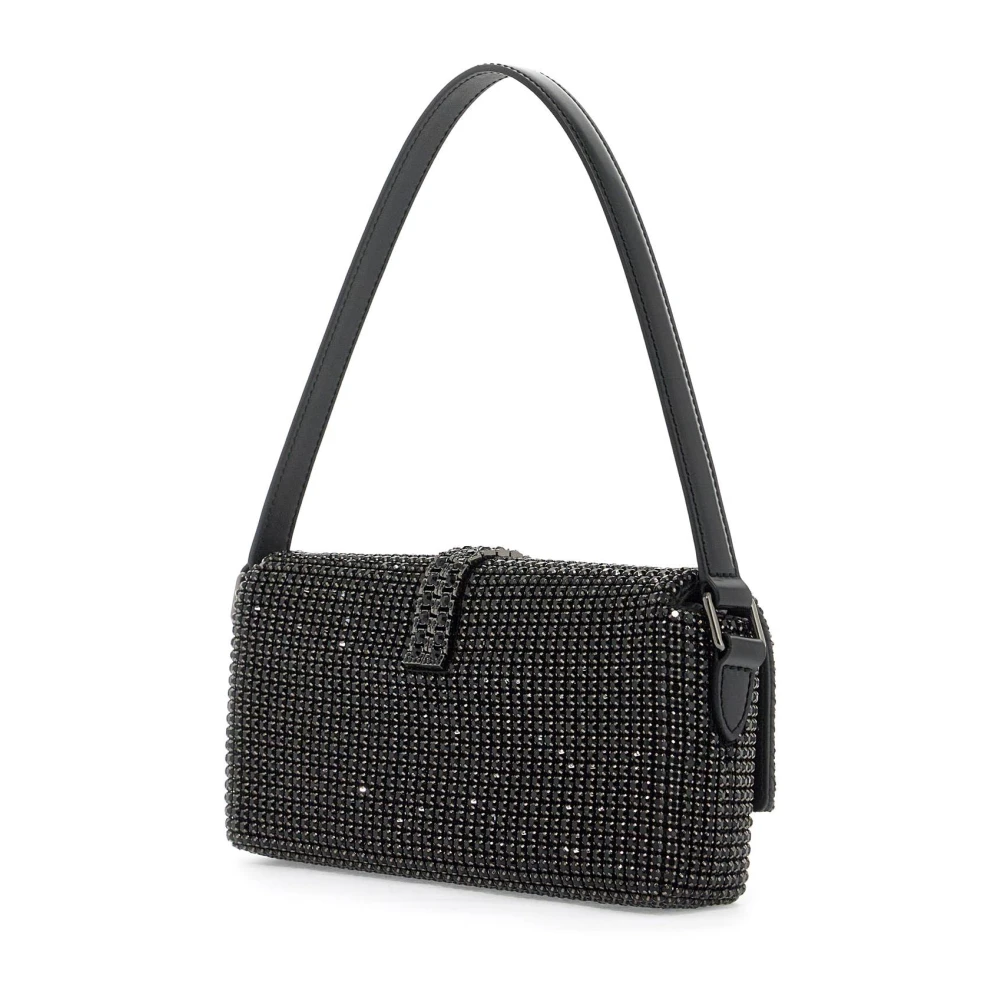 Self Portrait Kristal Mesh Tas met Strik Black Dames