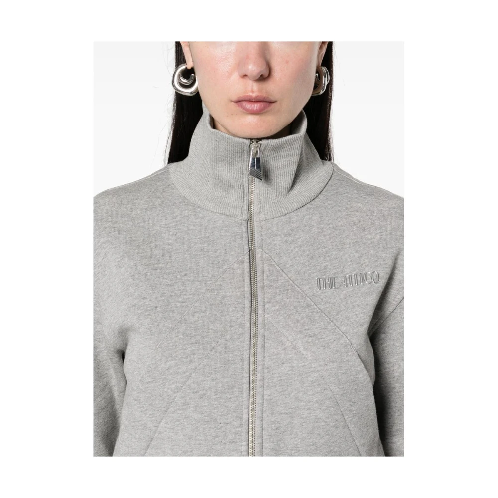 The Attico Grijze Sweatshirt met Rits en Zakken Gray Dames