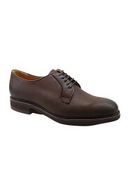 Brązowe Skórzane Buty Blucher z Podeszwą Vibram