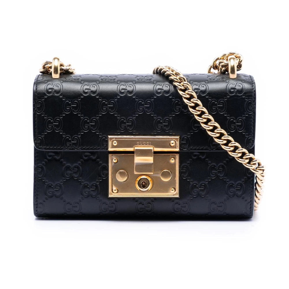 Gucci Vintage Women's Black Vintage Cross Body Bags, One Size, Pre-Owned Chain Shoulder Bag