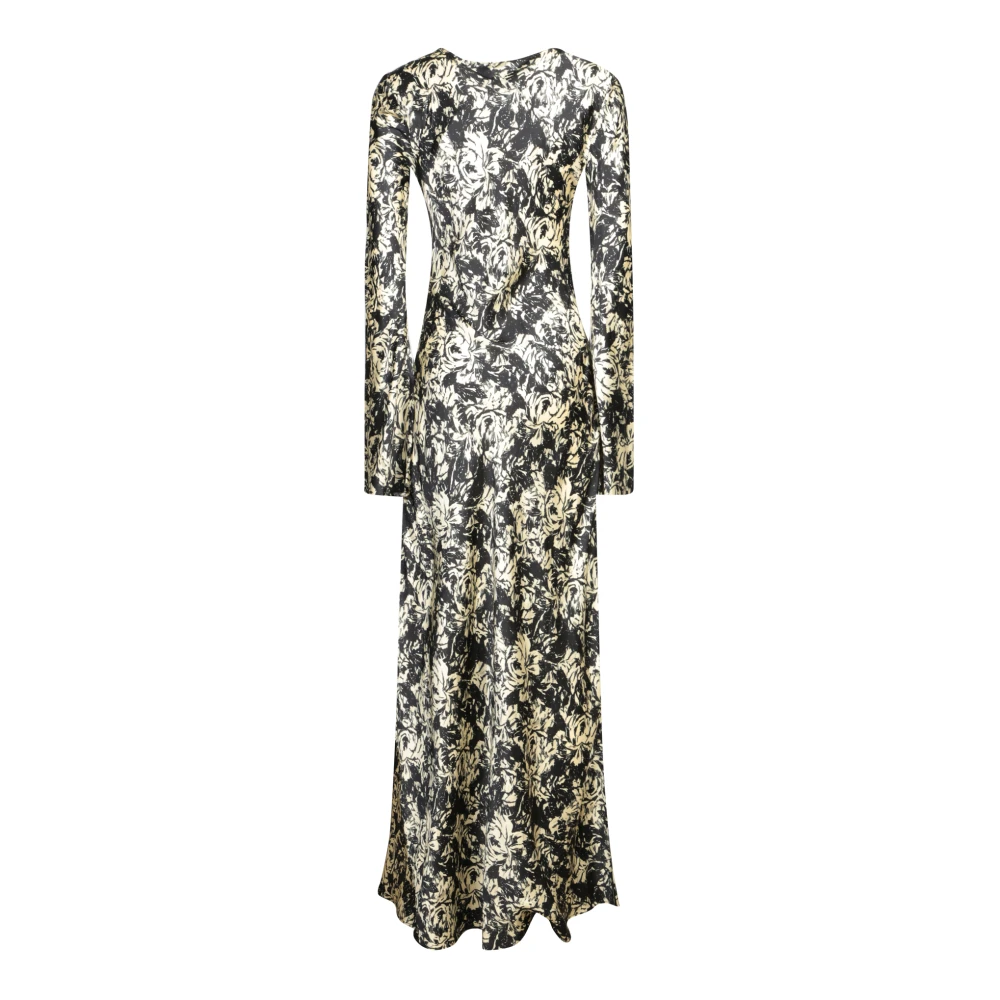 Ganni Witte Avocado Print Maxi Jurk Multicolor Dames