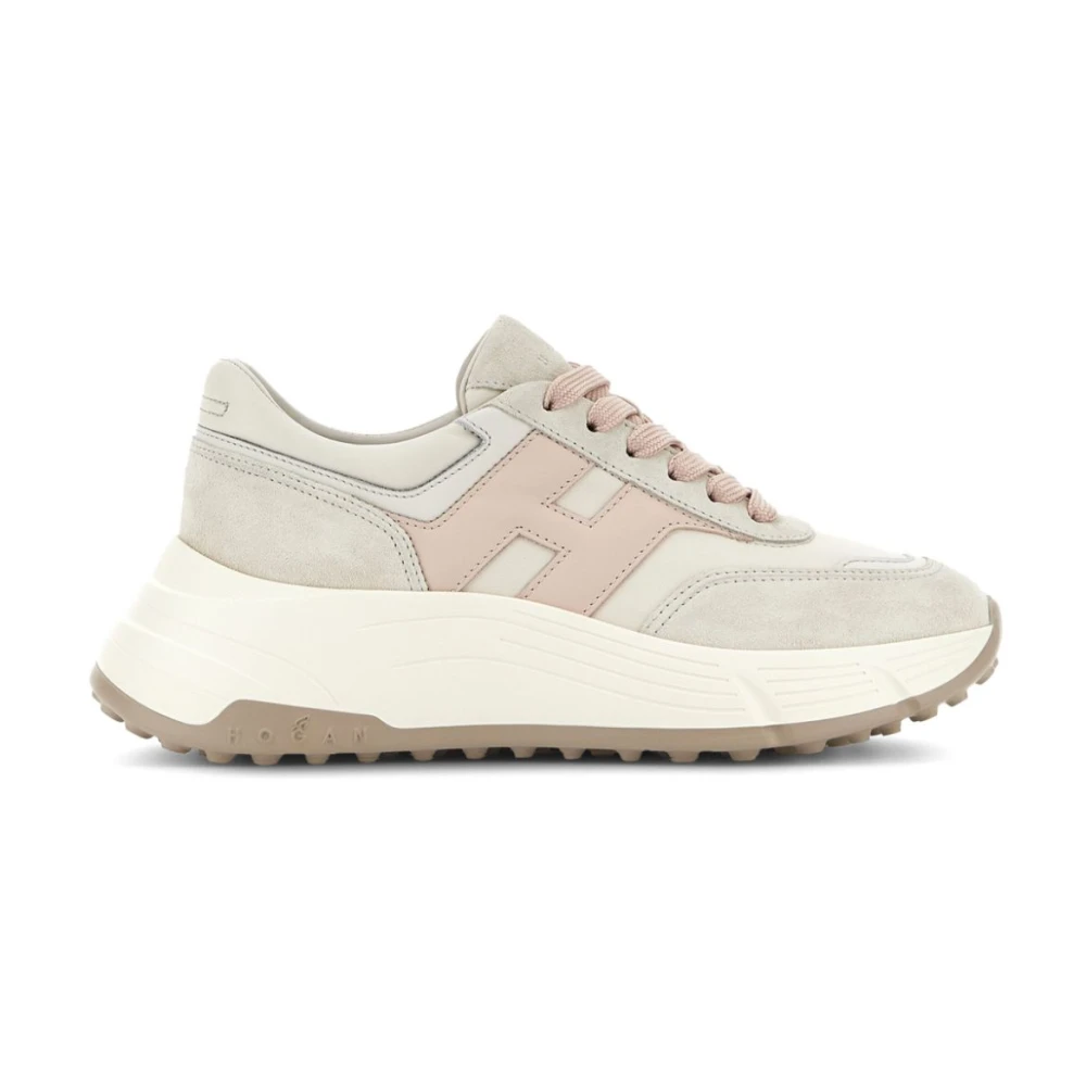 Hogan Veterschoenen met platte zool Dames Schoenen Beige