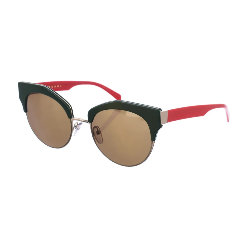 Marni Oval Blå-Grön Solglasögon UV-skydd Red, Dam