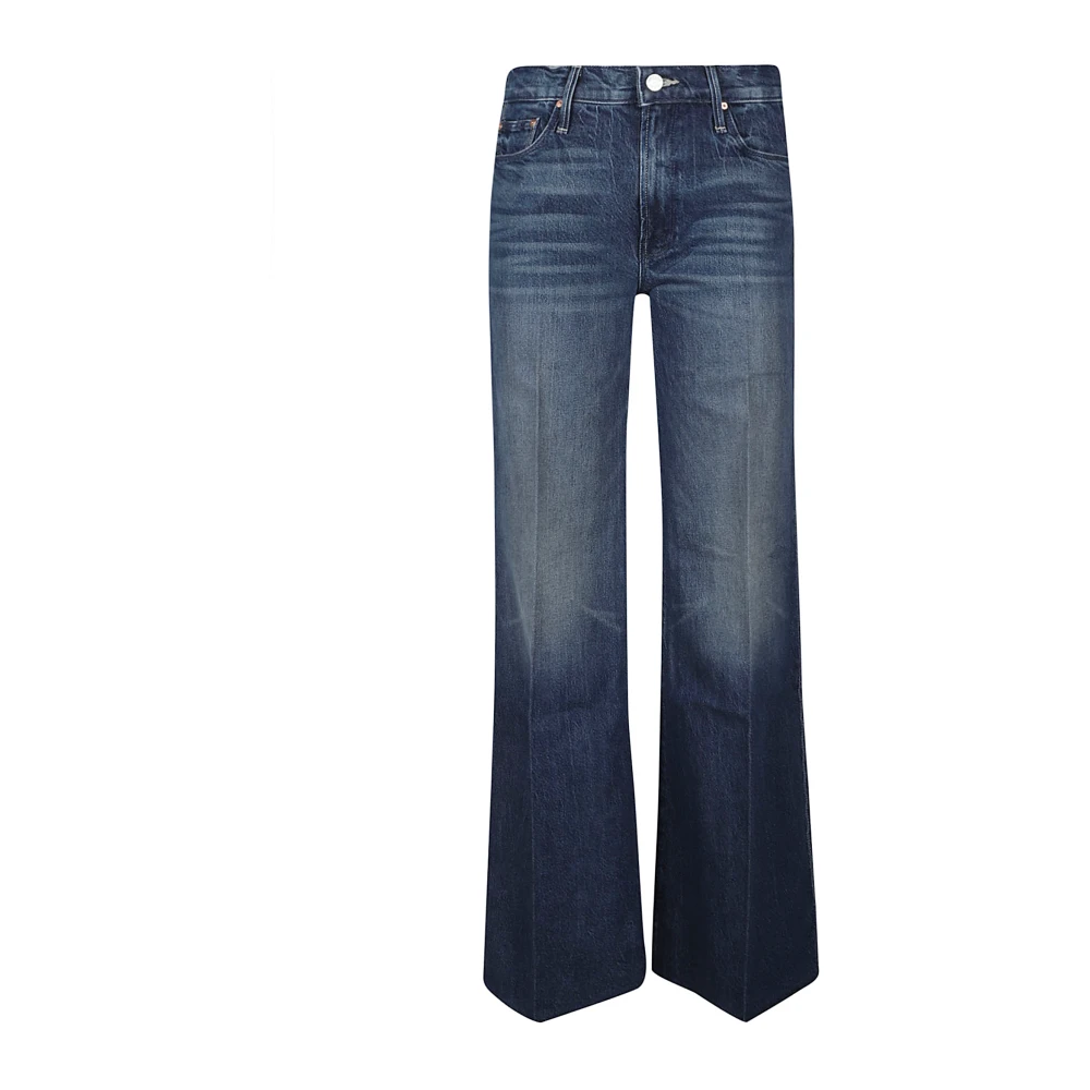 Mother Twister Sneak Fray Jeans Blue Dames