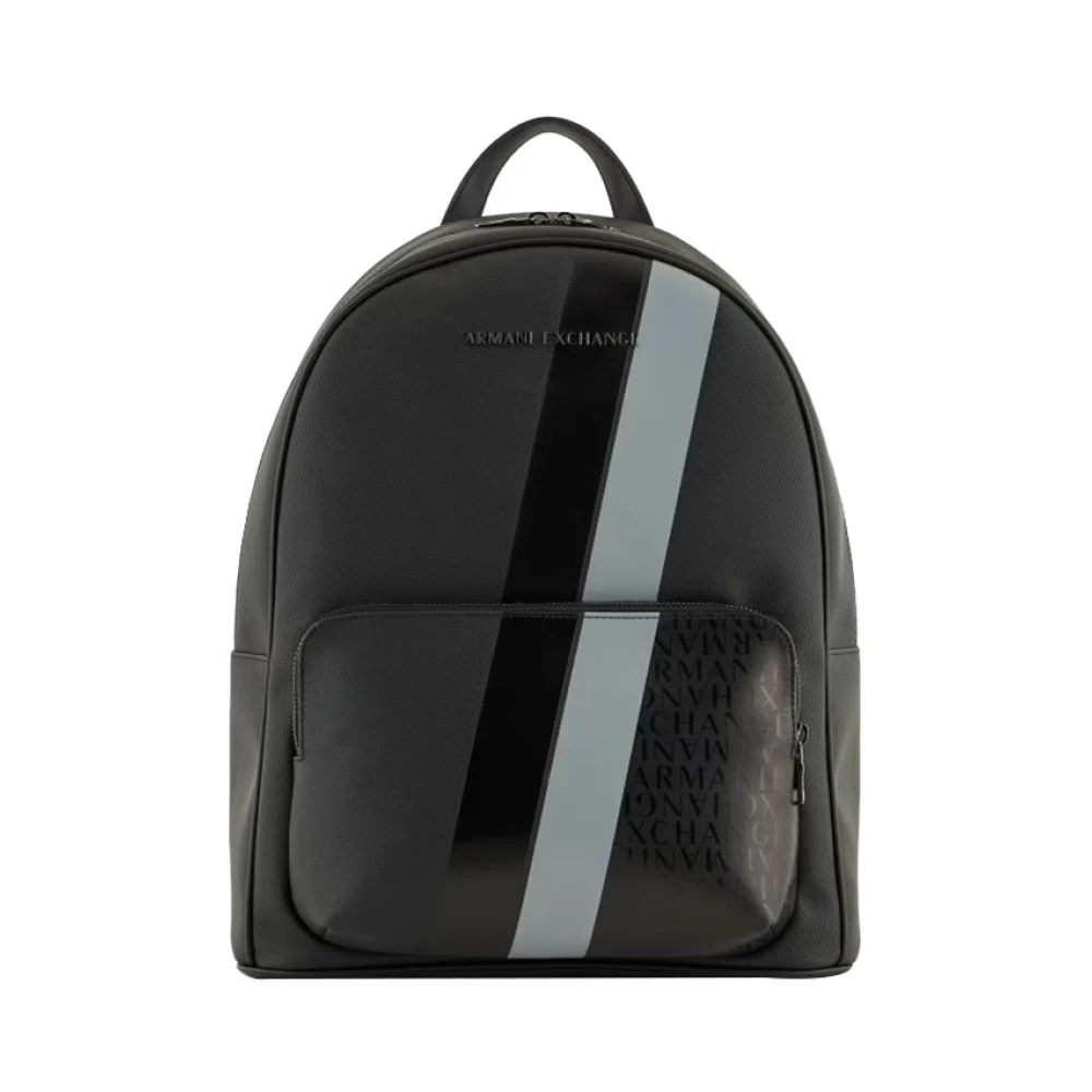 Armani Exchange Zwarte Urban Rugzak Trendy Stijl Black Heren