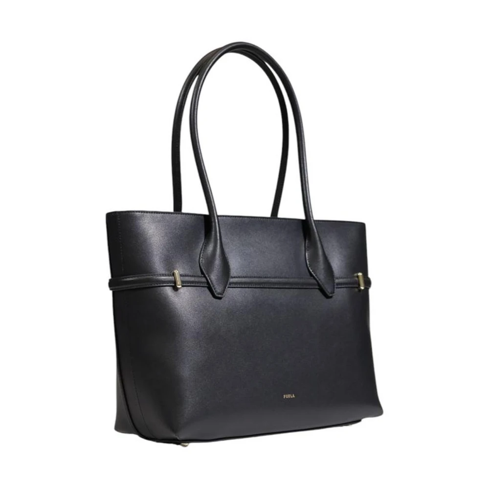 Furla Zwarte leren handtas Damescollectie Black Dames