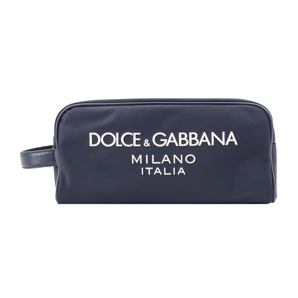 Dolce & Gabbana Logo Nylon Clutch Blue Heren