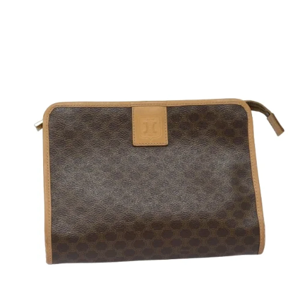 Celine Vintage Pre-owned Leather clutches Brown Unisex
