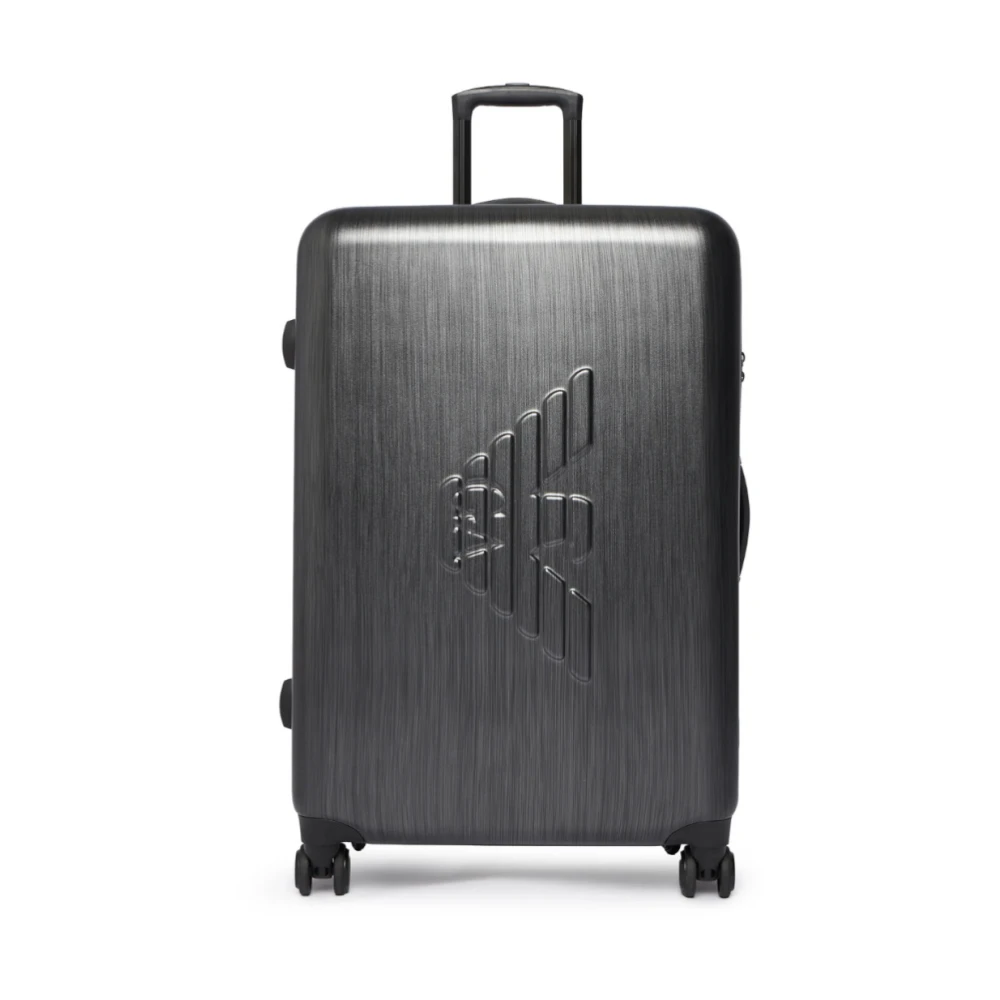 Emporio Armani Unisex Gray Abs Large Trolley Suitcase