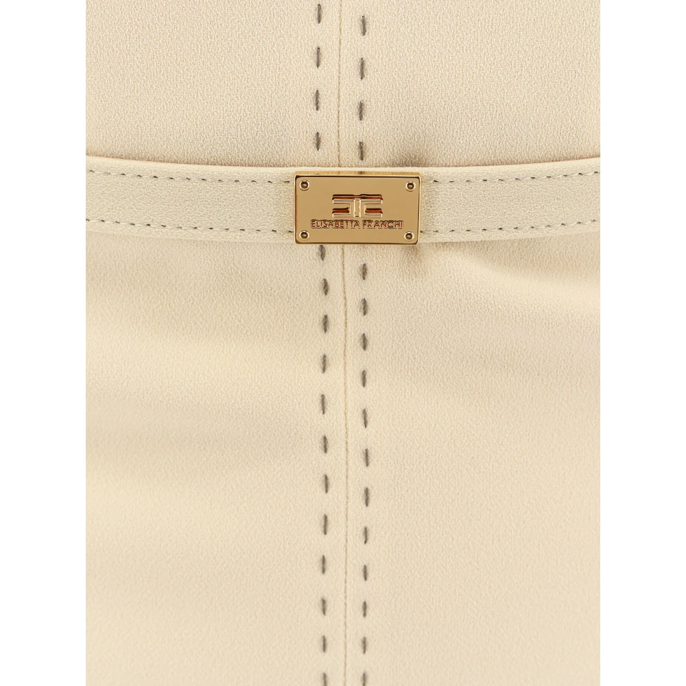 Elisabetta Franchi Midi jurk met gewatteerde cups Beige Dames