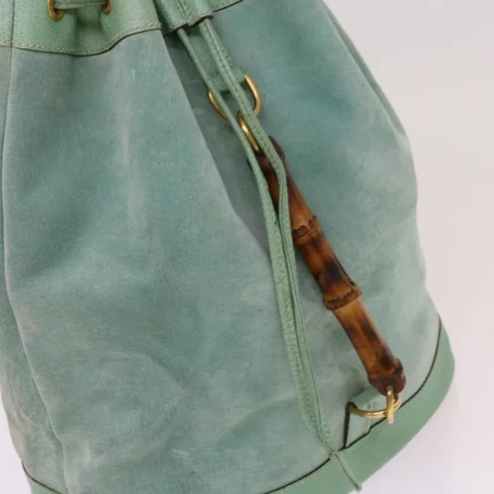 Gucci Vintage Pre-owned Suede backpacks Blue Dames