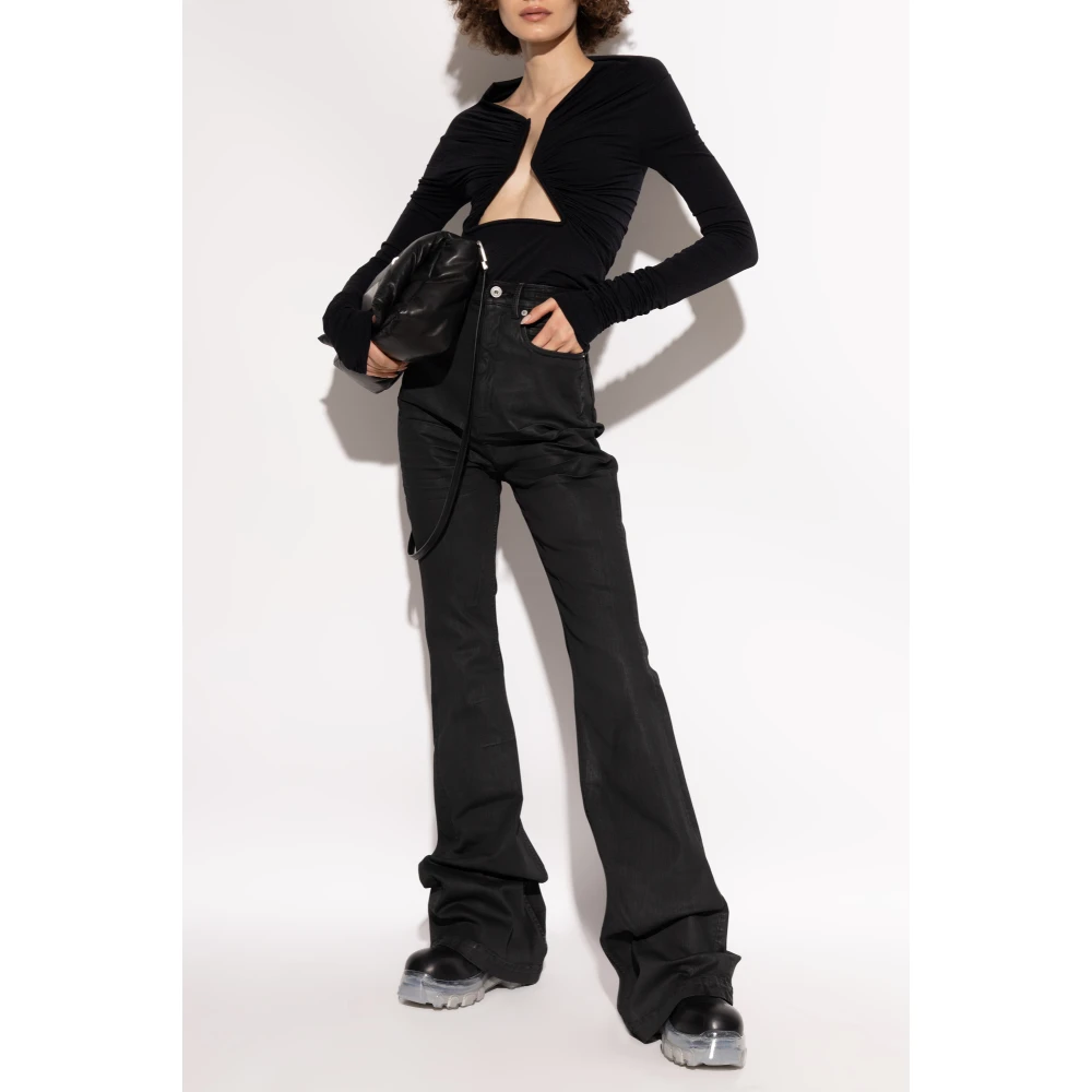 Rick Owens Long-Sleeve Prong Tee Black Dames