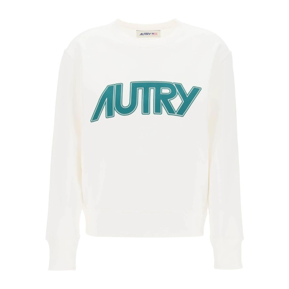 Autry Sweatshirt met Maxi Logo Print White Dames
