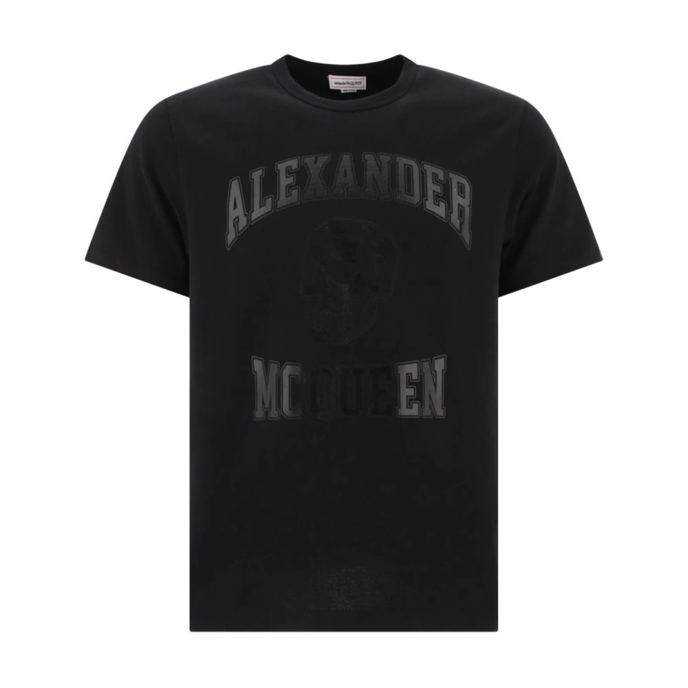 Alexander mcqueen Zwart Katoenen T-shirt met Skull Print Black Heren