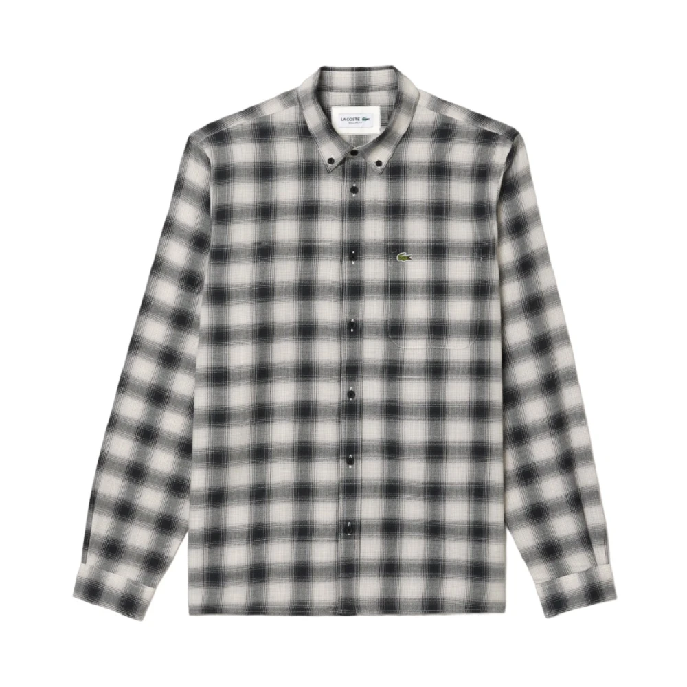 Lacoste Men's Multicolor Cotton/Wool Blend Checked Flannel Shirt - Casual Shirts - 2XL - Shirts